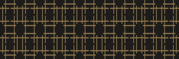Siyah Arkaplanda Altın Geometrik Elementlerle Soyut Arkaplan Deseni Duvar Kağıdı — Stok Vektör