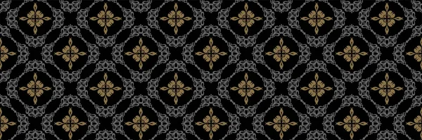 Abstrakte Hintergrundbilder Mit Floralen Und Geometrischen Ornamenten Auf Schwarzem Hintergrund — Stockvektor