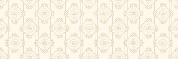 Patrón Fondo Estilo Real Con Adorno Decorativo Sobre Fondo Beige — Vector de stock