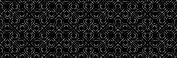 あなたのデザインのための黒の背景に装飾的かつ幾何学的な装飾が施された抽象的な暗い背景パターン テクスチャのためのシームレスな背景 ベクターイラスト — ストックベクタ