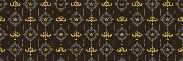 Mooie Achtergrond Patroon Met Decoratieve Elementen Van Grijs Goud Kleur — Stockvector
