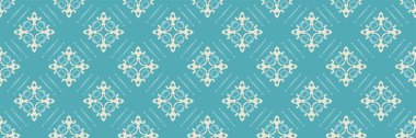Tasarım projeleriniz için mavi arka planda Hint tarzında dekoratif süslemeleri olan arkaplan resimleri, pürüzsüz desenler, düz dizaynlı duvar kağıdı dokuları. Vektör illüstrasyonu