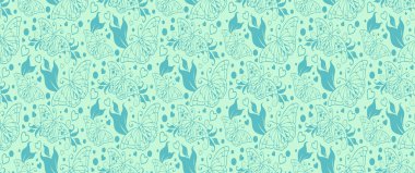 Tasarım projeleriniz için açık yeşil zemin üzerinde soyut yaz süsü olan renkli arkaplan resmi, pürüzsüz desen, düz dizaynlı duvar kağıdı desenleri. Vektör illüstrasyonu