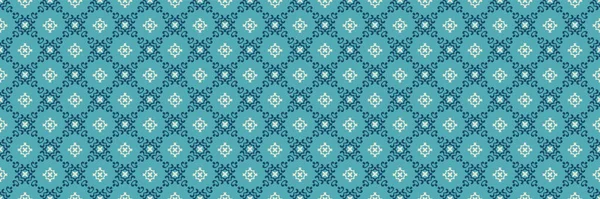 Padrão Sem Costura Com Ornamento Vintage Fundo Azul Imagem Vetorial — Vetor de Stock