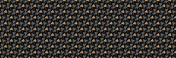 Современный Фон Цветочными Орнаментами Винтажном Стиле Черном Фоне Бесшовная Текстура — стоковый вектор