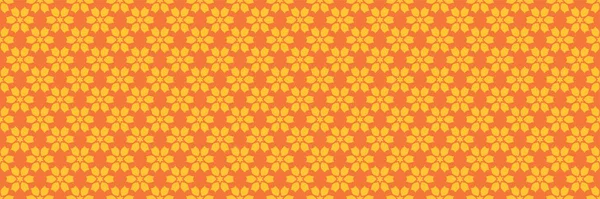 オレンジの背景に装飾的な花を持つカラフルな背景パターン シームレスな壁紙のテクスチャ ベクターイラスト — ストックベクタ