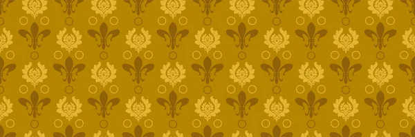 金の背景に花飾りの抽象的な背景パターン シームレスな壁紙のテクスチャ ベクターイラスト — ストックベクタ