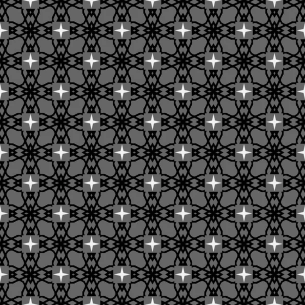 Abstraktes Hintergrundmuster Mit Geometrischen Ornamenten Auf Grauem Hintergrund Nahtlose Tapetentextur — Stockvektor