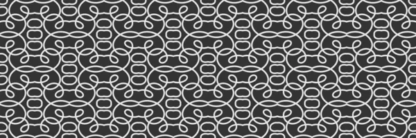Abstracte Achtergrond Patroon Met Eenvoudige Decoratieve Ornament Zwarte Achtergrond Naadloze — Stockvector