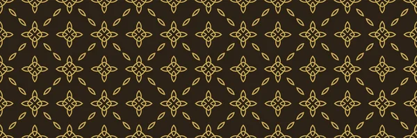 Vzor Pozadí Květinovými Dekorativními Ozdobami Černém Pozadí Bezešvé Tapety Textury — Stockový vektor