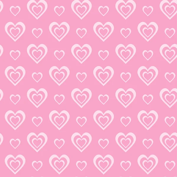 ピンクの背景にハートのロマンチックな背景パターン ファブリックテクスチャウォッチ シームレスな壁紙 ベクターイラスト — ストックベクタ