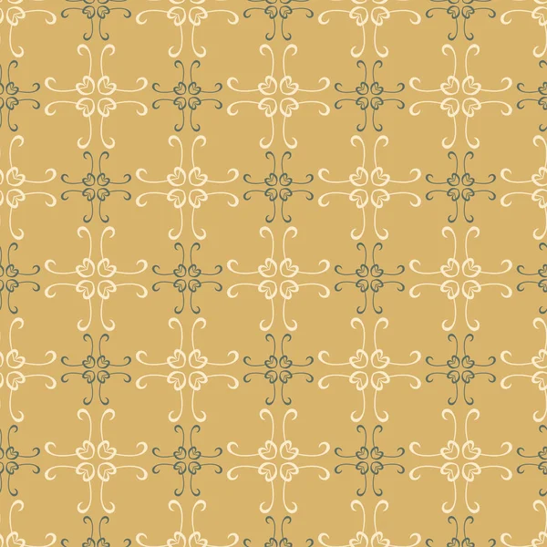 Patrón Fondo Abstracto Con Adorno Floral Sobre Fondo Dorado Ilustración — Archivo Imágenes Vectoriales