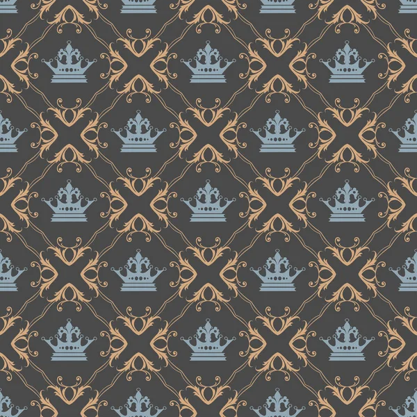 Royal Pozadí Vzor Dekorativní Ozdoby Tmavém Pozadí Textilní Textilní Hodinky — Stockový vektor
