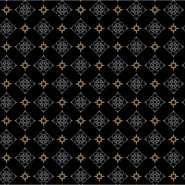 Абстрактный Фон Декоративными Орнаментами Черном Фоне Образец Текстуры Ткани Бесшовные — стоковый вектор