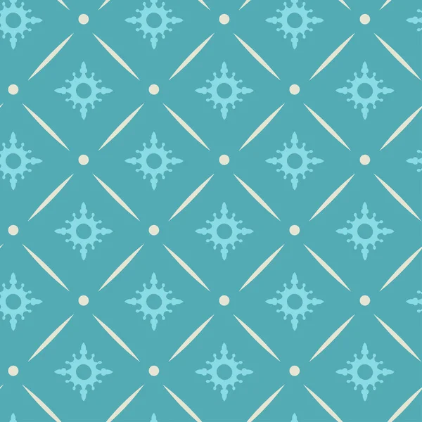 青緑色の背景にシンプルな装飾が施された美しい背景パターン ファブリックテクスチャウォッチ シームレスな壁紙 ベクターイラスト — ストックベクタ