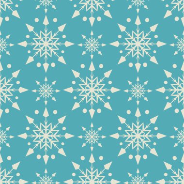 Mavi arka planda soyut kar tanesi süsüsüyle Noel arkaplanı deseni. Tasarım projeleriniz için vektör illüstrasyonuName.