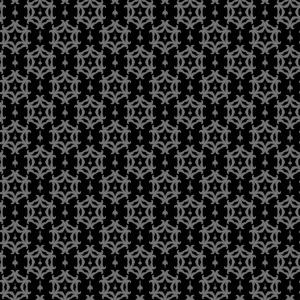 Decoratieve Achtergrond Patroon Met Abstract Grijs Ornament Zwarte Achtergrond Stof — Stockvector