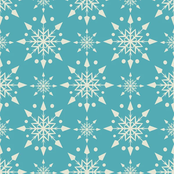 Kerst Achtergrond Patroon Met Abstracte Sneeuwvlok Ornament Blauwe Achtergrond Vector — Stockvector