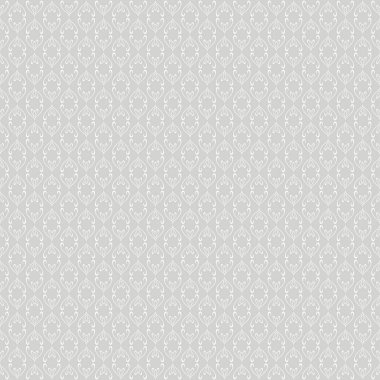 Tasarım projeleriniz için gri arka planda dekoratif beyaz süslemeli arkaplan resmi, pürüzsüz desenler, düz dizaynlı duvar kağıdı dokuları. Vektör illüstrasyonu
