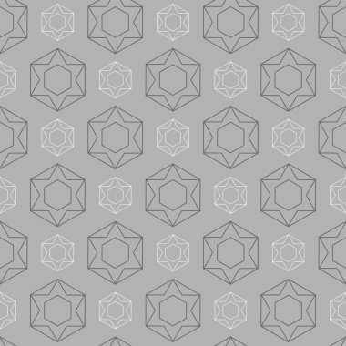 Tasarım projeleriniz için gri arkaplanda geometrik süslemeleri olan soyut arkaplan resmi, pürüzsüz desenler, düz dizaynlı duvar kağıdı dokuları. Vektör illüstrasyonu