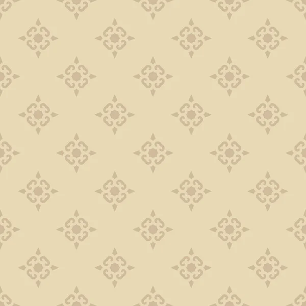 Achtergrondbeeld Met Eenvoudige Bloemen Decoratieve Ornament Een Beige Achtergrond Voor — Stockvector