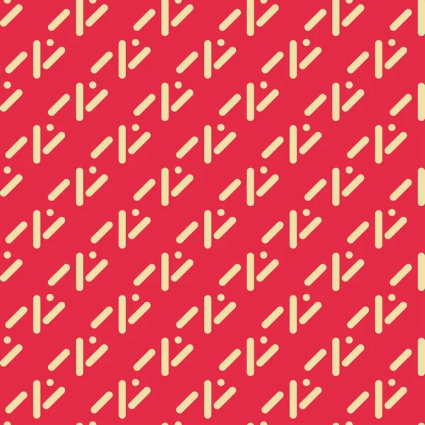 Tasarım projeleriniz için kırmızı zemin üzerinde basit elementlere sahip arkaplan deseni, pürüzsüz desenler, düz dizaynlı duvar kağıdı desenleri. Vektör illüstrasyonu