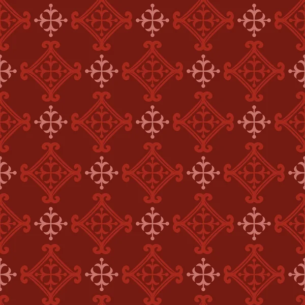 Background Image Decorative Geometric Ornament Burgundy Background Vintage Style Fabric — Stock Vector