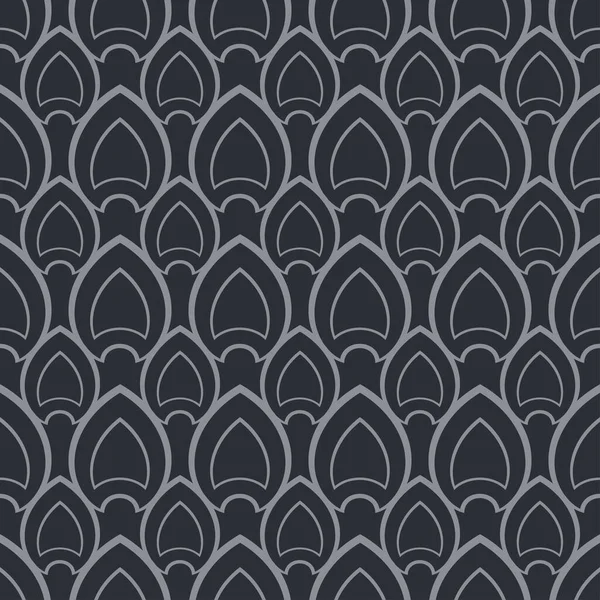 Seamless Pattern Decorative Ornament Retro Style Black Background Fabric Texture — Vetor de Stock