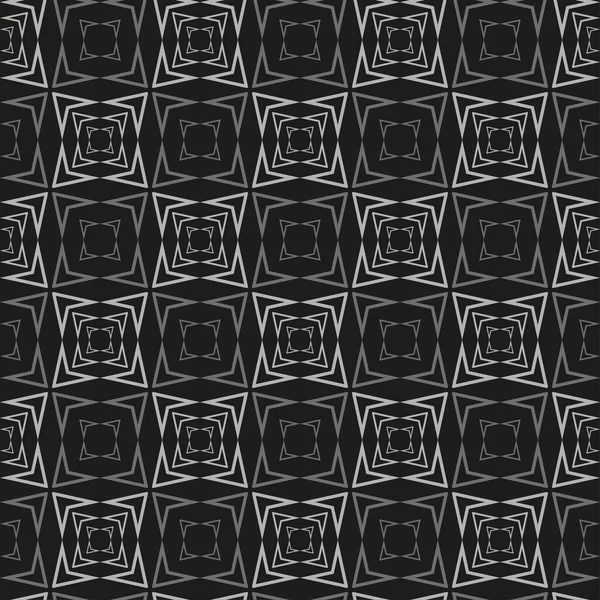あなたのデザインプロジェクト シームレスなパターン フラットデザインの壁紙テクスチャのための黒の背景に抽象的なグラフィック幾何学的な装飾を持つ現代の背景パターン ベクターイラスト — ストックベクタ