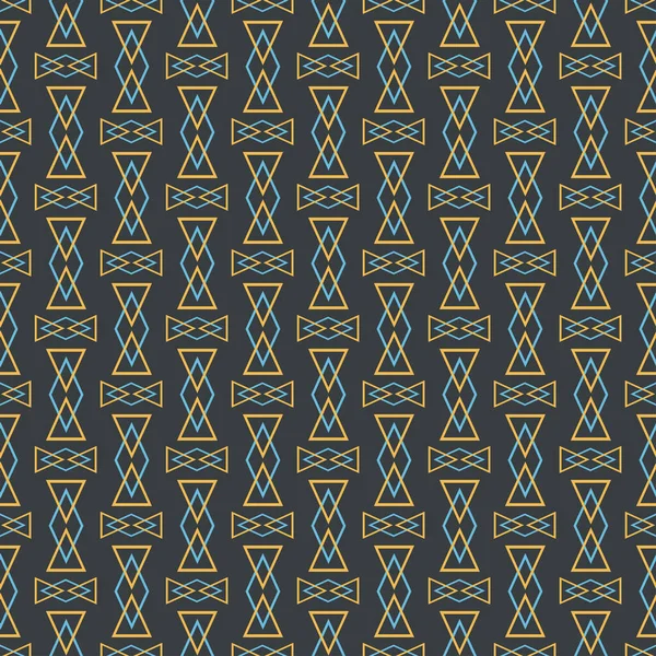 Modern Naadloos Patroon Met Geometrische Ornament Zwarte Achtergrond Vectorafbeelding — Stockvector