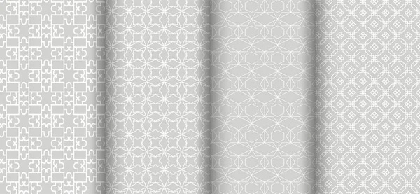 Decorative Patterns Geometric Ornament Gray Background Set Royalty Free Stock Illustrations