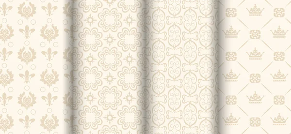 Conjunto Fundo Decorativo Papel Parede Sem Costura Vetor —  Vetores de Stock