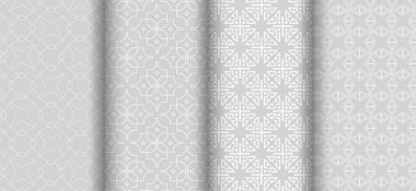 Modern beyaz kumaşın dokusu, vektör kümesi