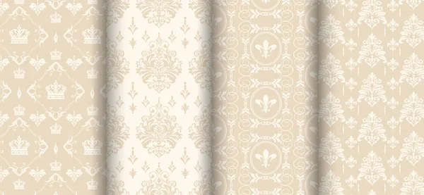 Vintage Background Wallpaper Beige Tones Vector Set — Stock Vector