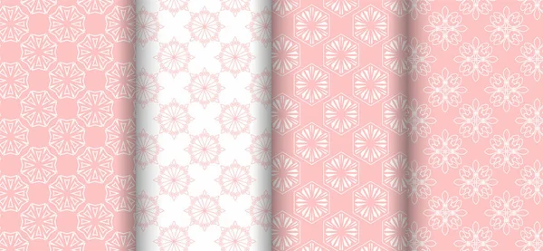 Pink White Fabric Vector Set Royalty Free Stock Vectors