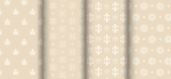 Set Decorative Background Wallpapers Beige Shades Stock Vector