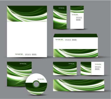 Modern kimlik paketi. vektör tasarımı. Antetli Kağıt, kartvizit, cd, dvd, zarf, afiş, üstbilgi.