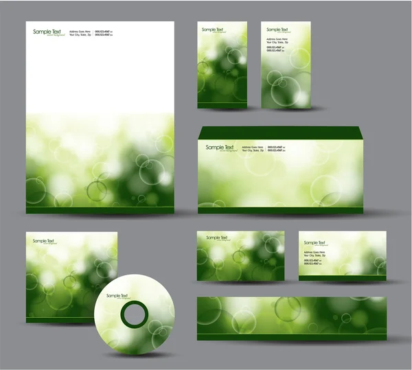 Modernes Identitätspaket. Vektordesign. Briefpapier, Visitenkarten, CD, DVD, Umschlag, Banner, Header. — Stockvektor