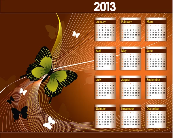 Calendario 2013 . — Vettoriale Stock