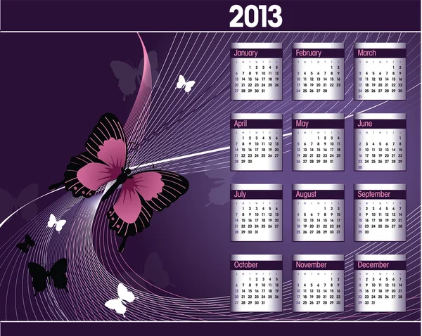 Calendario 2013 . — Archivo Imágenes Vectoriales