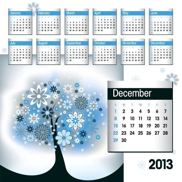 Calendrier 2013. Décembre . — Image vectorielle