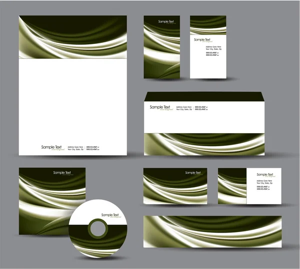 Paquete de identidad moderna. Diseño vectorial. Letterhead, tarjetas de visita, cd, dvd, sobre, banner, encabezado . — Archivo Imágenes Vectoriales