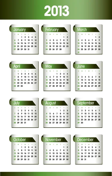 2013 年カレンダー. — ストックベクタ