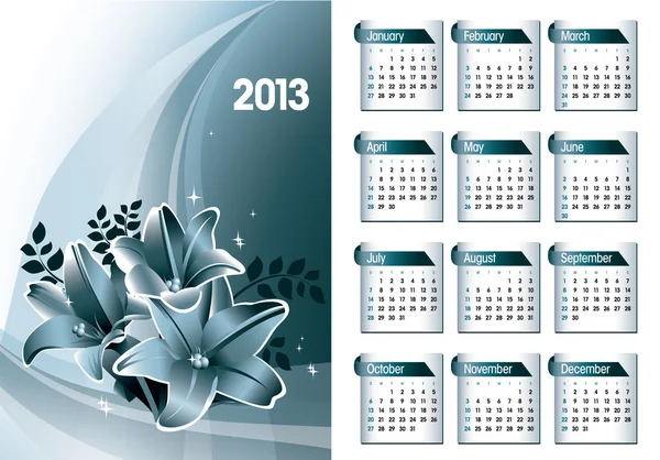 Calendario 2013 . — Archivo Imágenes Vectoriales