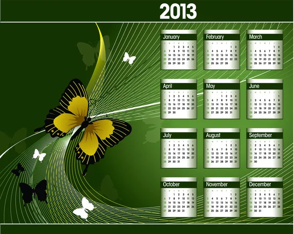 Calendario 2013 . — Vector de stock