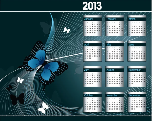 Calendario 2013 . — Vector de stock