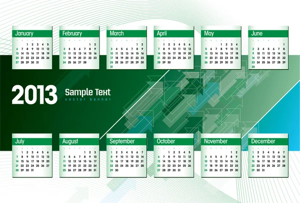 Calendario 2013 . — Vector de stock