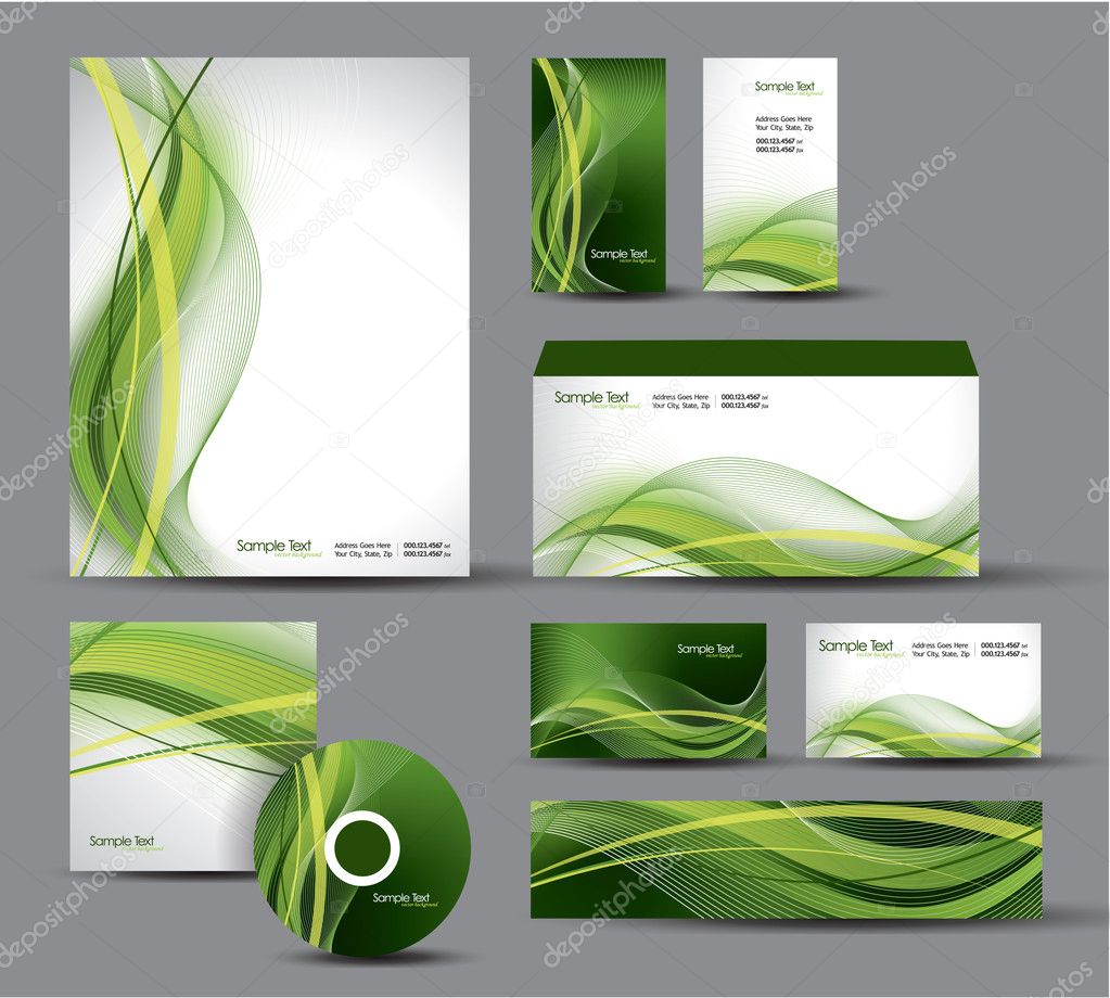 Modern Identity Package. Vector Design. Letterhead, business cards, cd, dvd, envelope, banner, header.