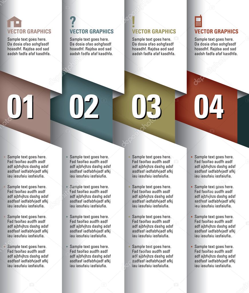 Modern Vector Design Template. Numbered Banners. Graphic or Website Layout. Eps10.