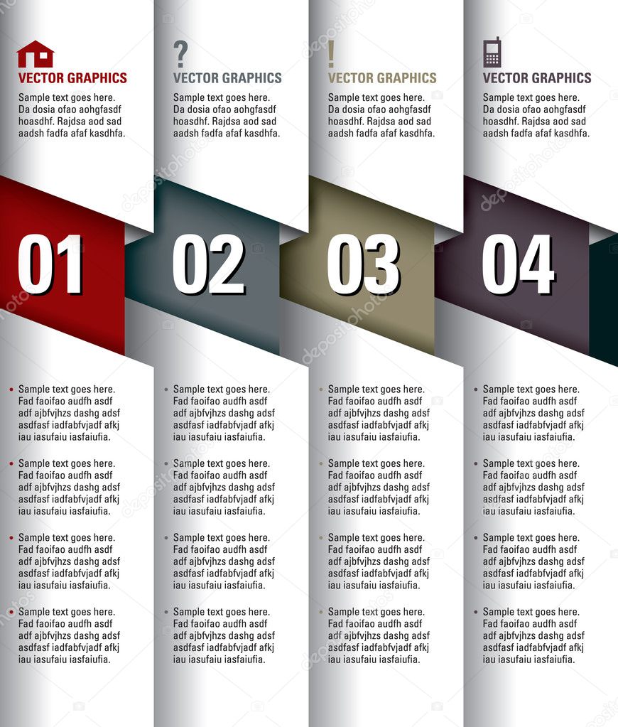 Modern Vector Design Template. Numbered Banners. Graphic or Website Layout. Eps10.